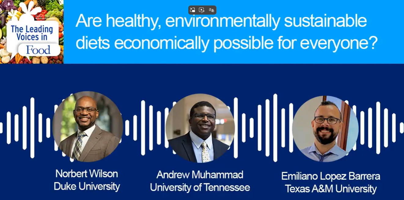 The Leading Voices in Food. Are healthy, environmentally sustainable diets economically achievable for everyone?